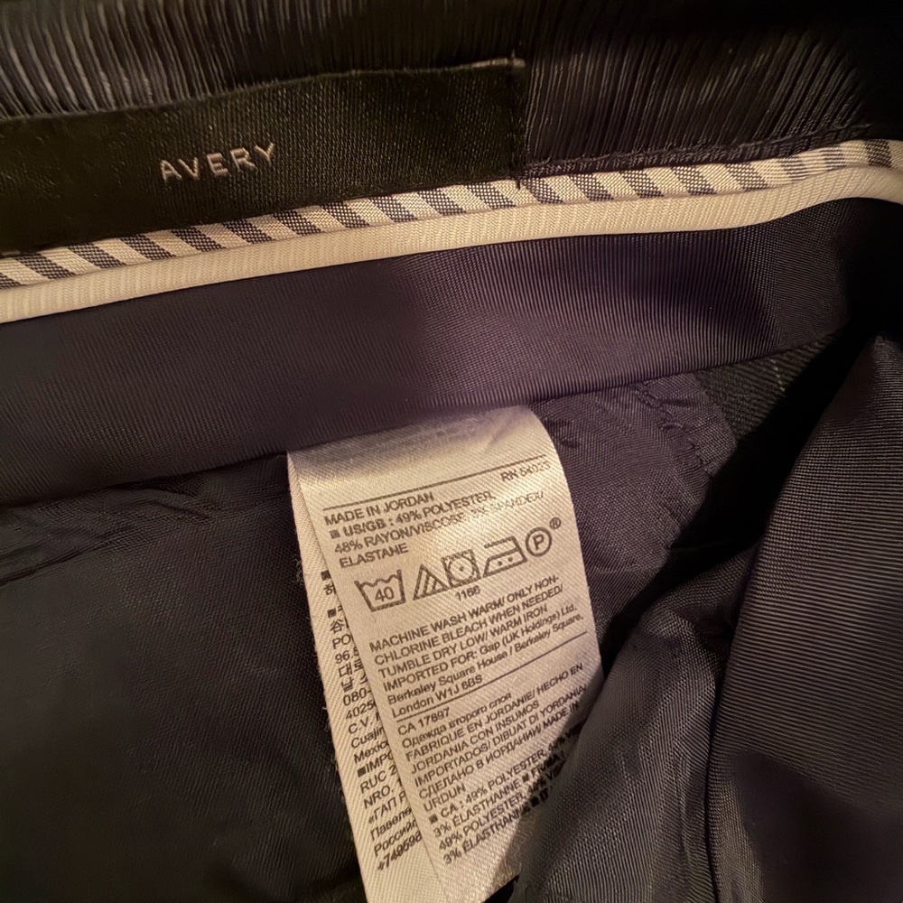 Navy Blue Windowpane Check Avery Pants - image 4